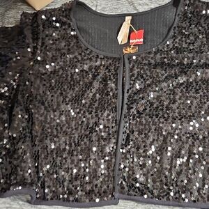 Avenue Black Sequin Cape